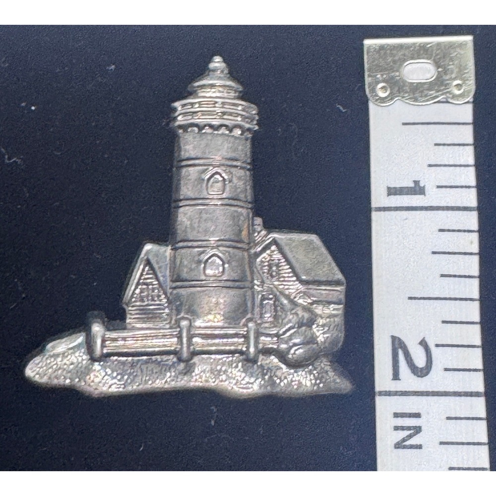 Vintage Silver Tone Lighthouse Brooch Pendant Nautical Coastal Jewelry 2‎ Inch
